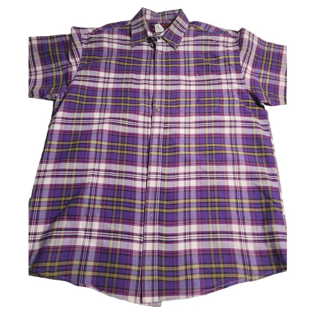3419 Twenty X 20X SS Purple Plaid Button Down Shirt Men's XXL Western Cowboy‎